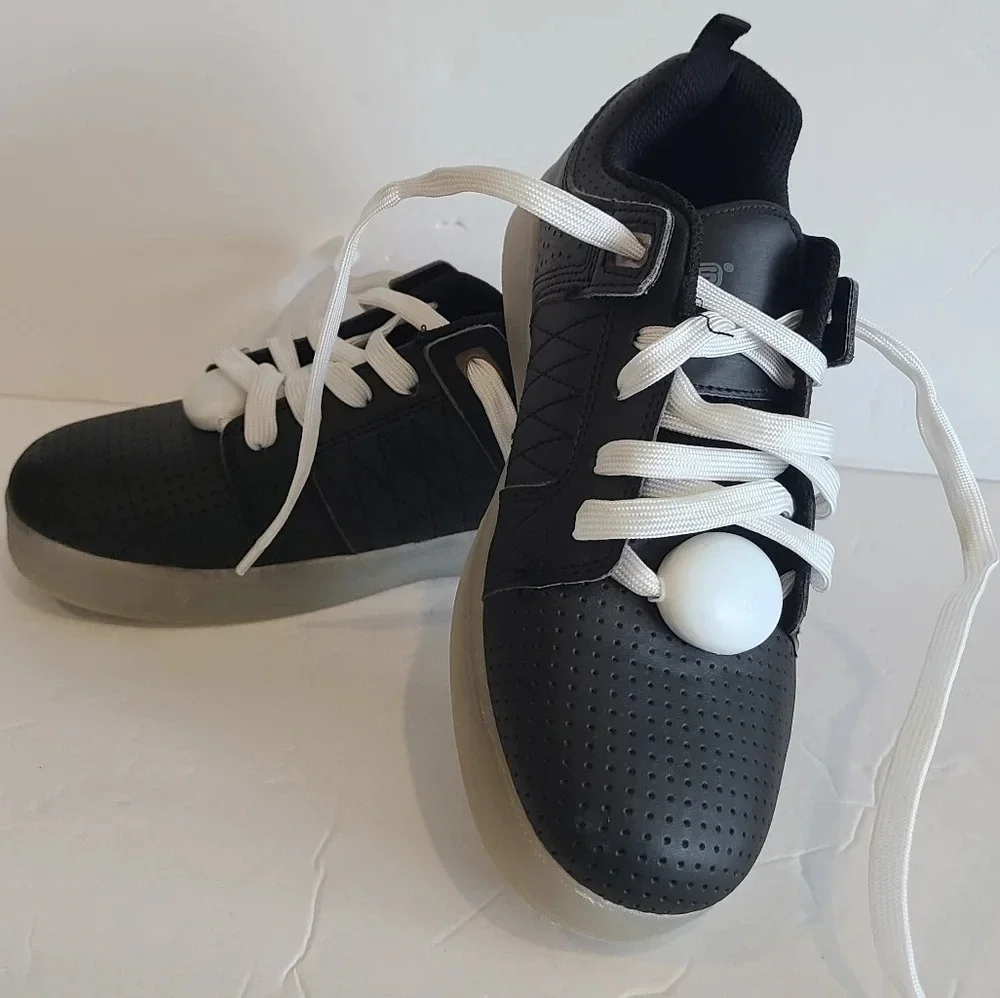 Multi Lights Black Skateboards Shoes Kids Sz.5 led